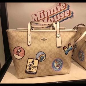 Disney Coach City Zip Tote Minnie Mouse Patches